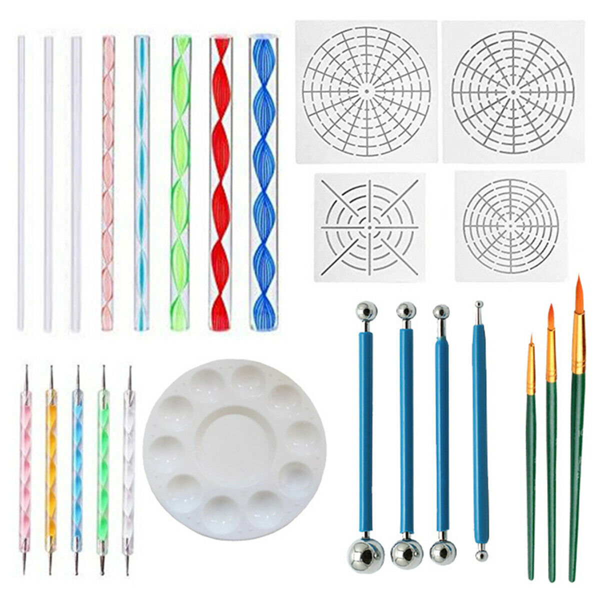 25Piece Mandala Dotting Tools Rock Painting Kits Dot Nail Art Pen Paint Stencil
