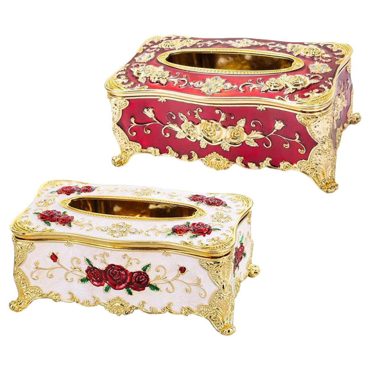 2Pcs Creative Ornate Tissue Box Cover Square Paper Toilet Case Car Holder