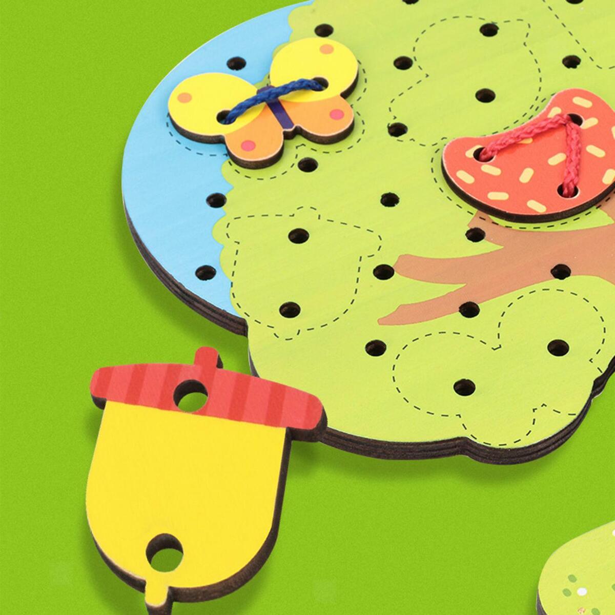 Wooden Threading puzzle playing Game Early Educational  Gifts