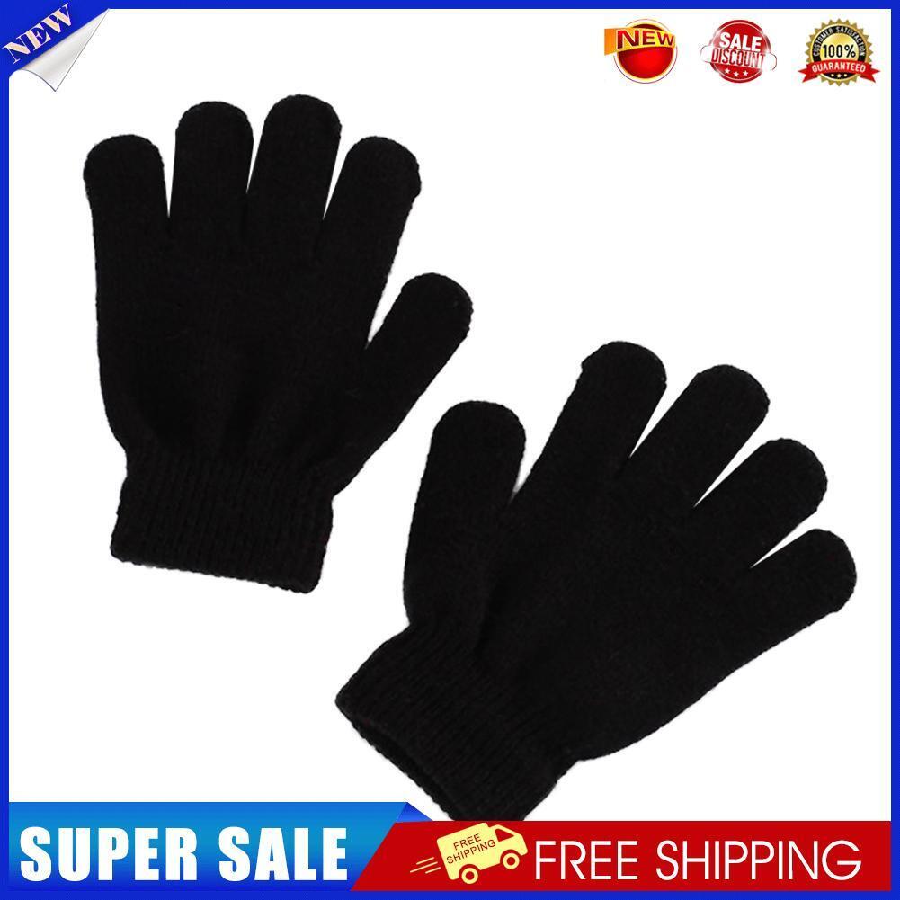 Women Men Warm Winter Gloves Full Finger Knitted Stretch Camping Mittens