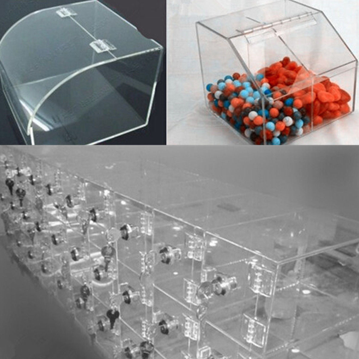 5pc Durable Clear Transparent Acrylic Plastic Perspex Box Piano Perspex hinge