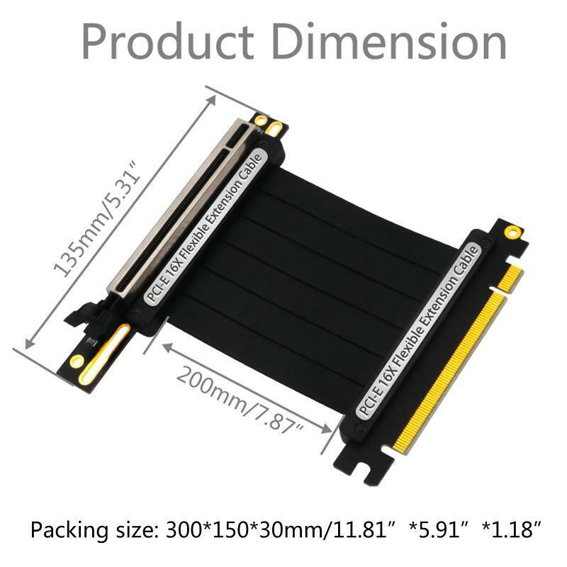 PCIe 3.0 x16 PCI Express Riser Extender Cable Flexible High Speed 90 Degree GUP