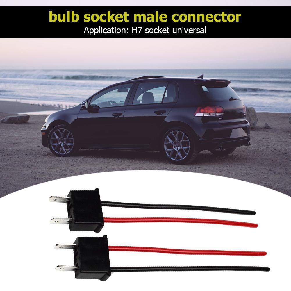 1 Pair H7 Bulb Socket Male Adapter Connector for Car Headlight Fog Lamp