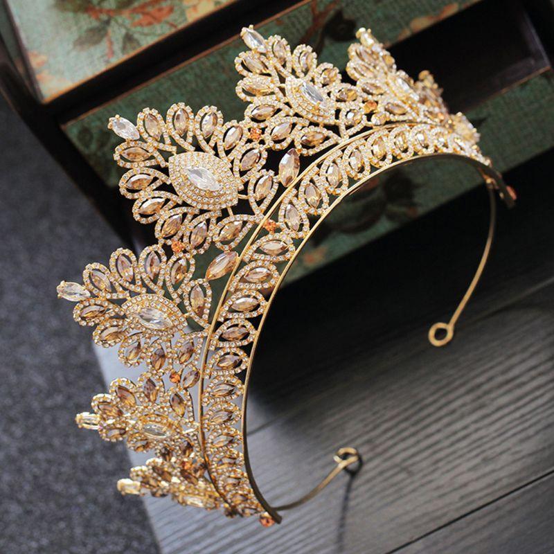Baroque Bride Big Crown Tiara Jewelry Hair Band New Wedding Dress Accessories
