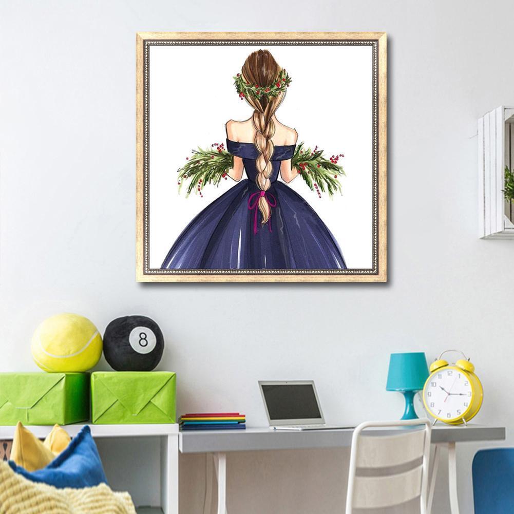 Girl Painting DIY 5D Diamond Embroidery Cross Stitch Kit Home Wall Decor