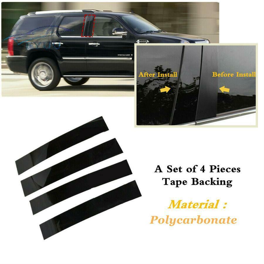 Fit For Cadillac Escalade 07-14 Black Pillar Posts 4pcs Set Door Trim Cover Kit
