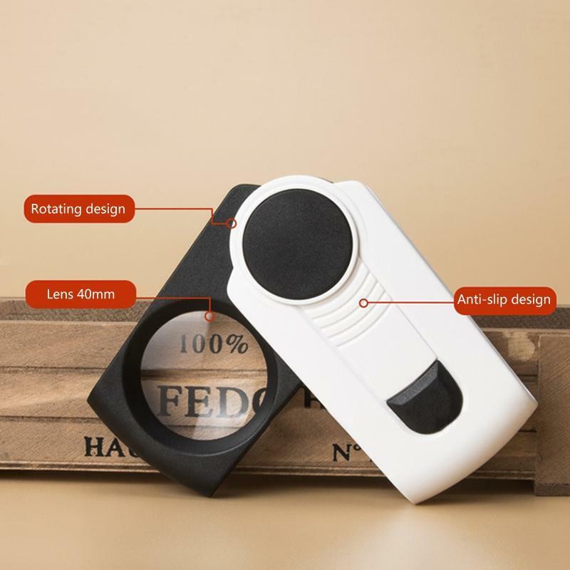 Lighted Magnifying Glass 8X Handheld Reading Magnifier Glass for Seniors & Kids