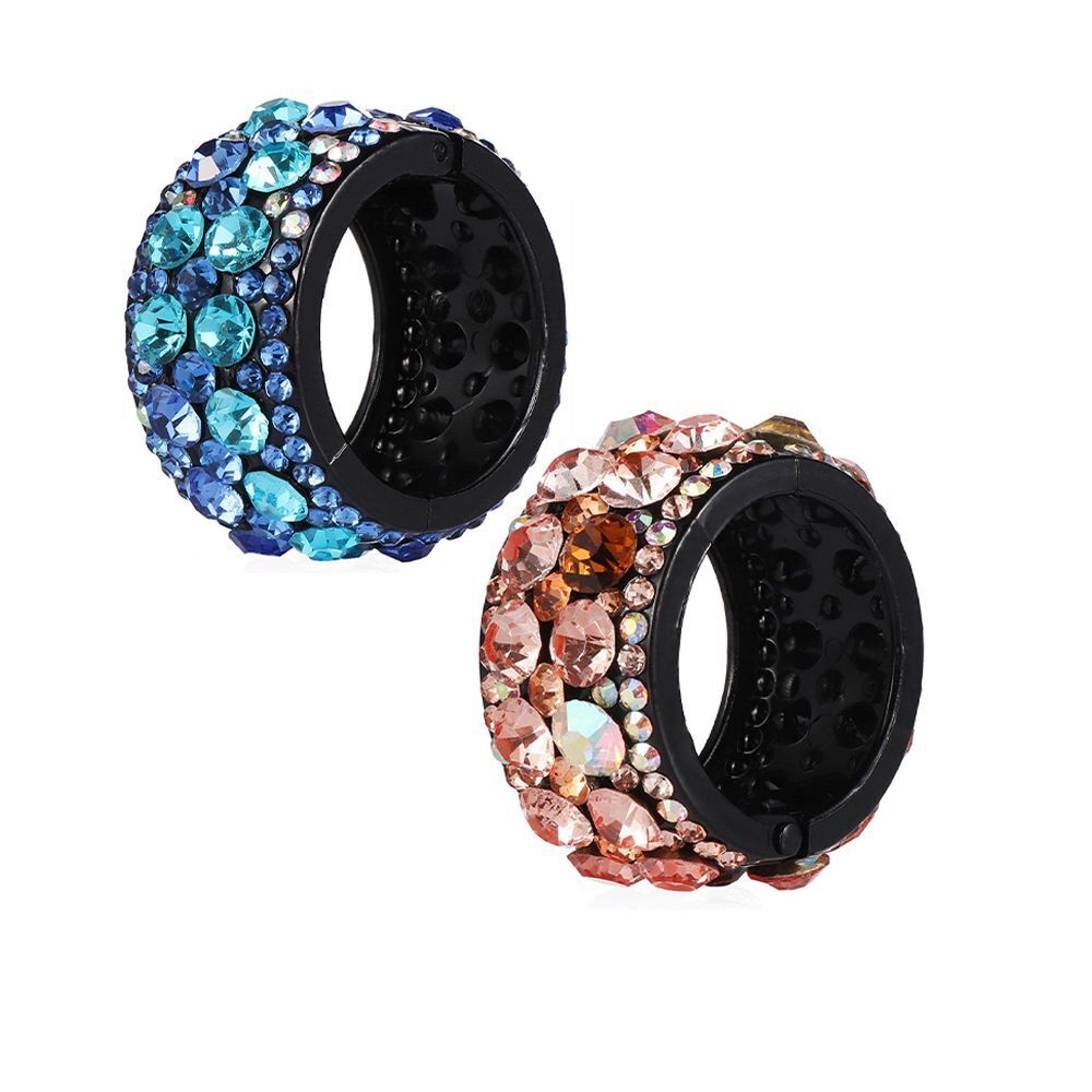 Diamond Ring Plastic Buckle Headband Crystal Hairband Hair Clip Ponytail Holder