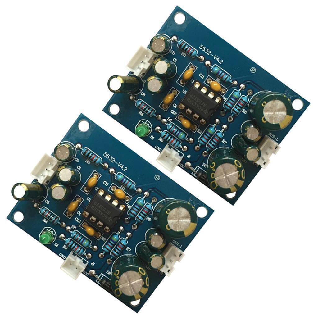2 Pieces Pre-amp Amplifier Board Double Panel 12-35V Digital Audio Module