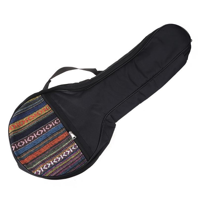 25in 4-Strings Banjo Bag Ethnic Style Musical Ukulele Tote Case Cotton Backpack