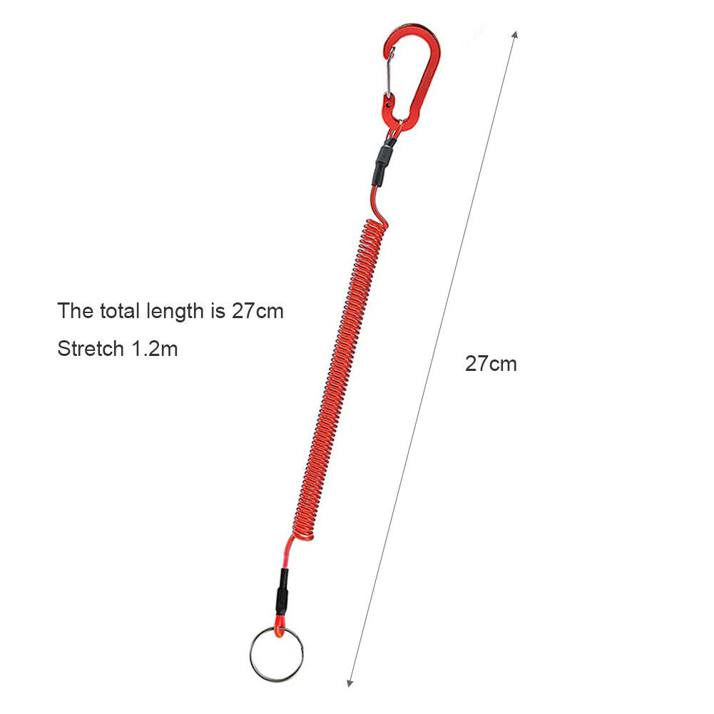 Steel Wire Anti-Lost Rope Sub Plier Control Fish Keychain Lanyard (Red)