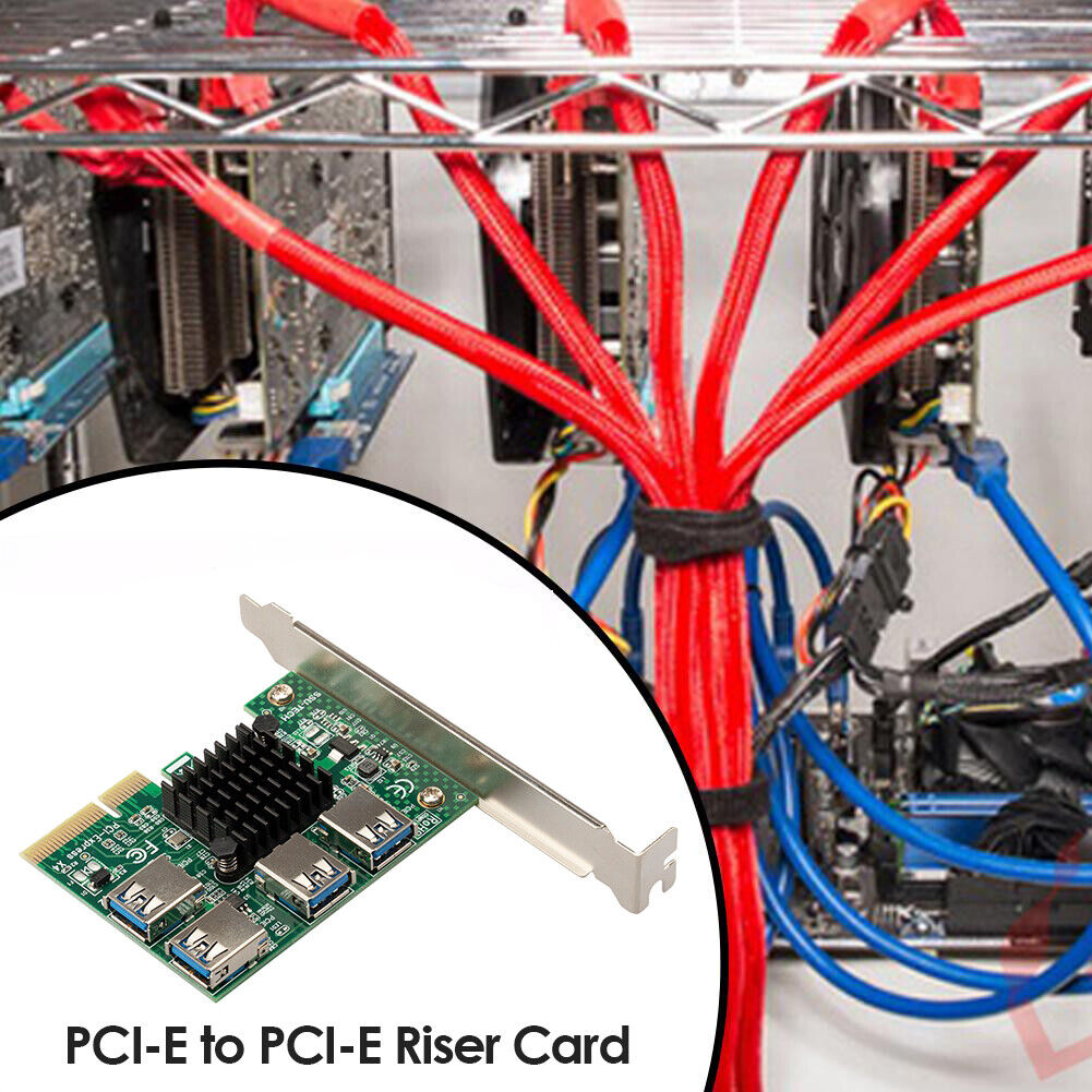 PCI-E Multiplier Extender Module 1 To 4 PCI-Express Slot USB 3.0 Riser Card
