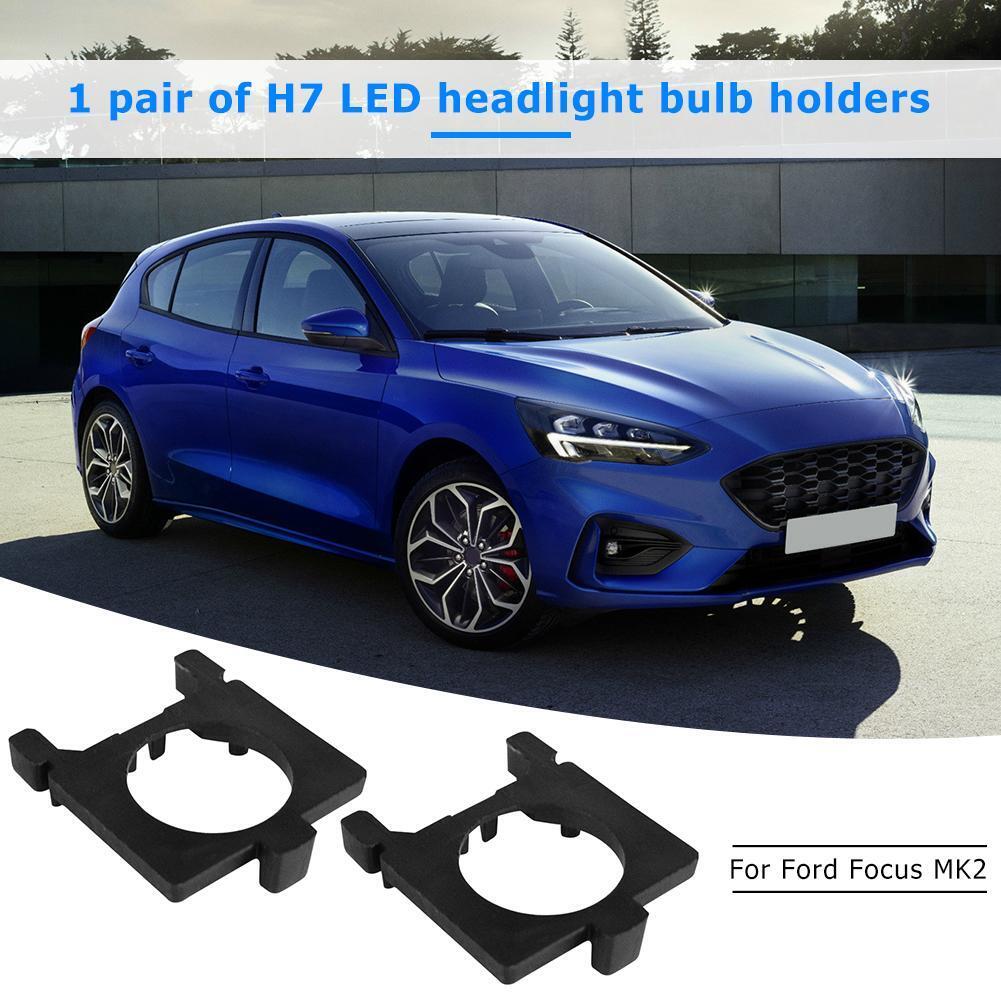 1 Pair H7 LED Headlight Bulb Base Adapters Holders for Focus MK2 Mondeo MK4