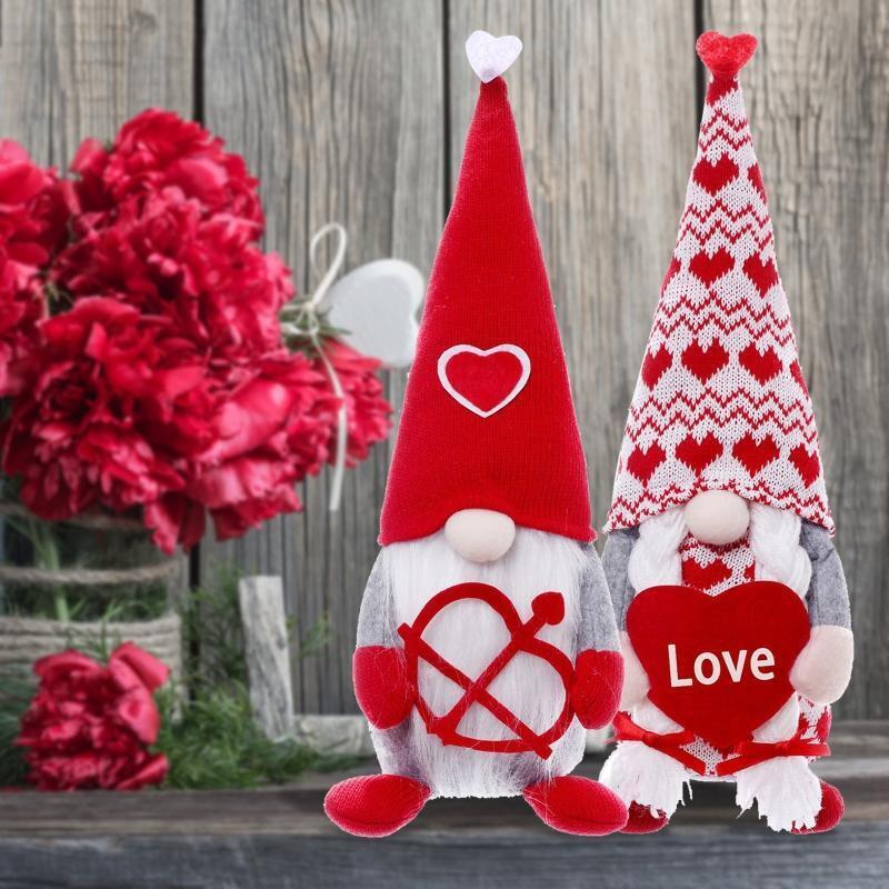 2pcs Valentines Day Gnome Plush Mr and Mrs Scandinavian Tomte Elf Decorations