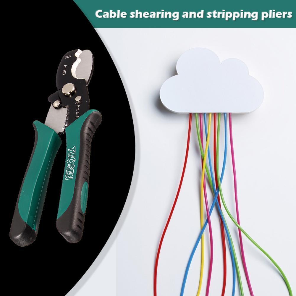 TUOSEN 8 inch Wire Stripper Cable Cutting Scissors Stripping Pliers Cutter