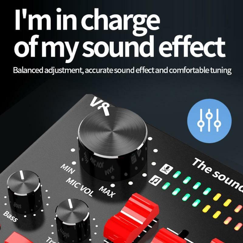 USB Sound Mixer Board with 16 Sound Effects Portable Voice Changer Sound Card