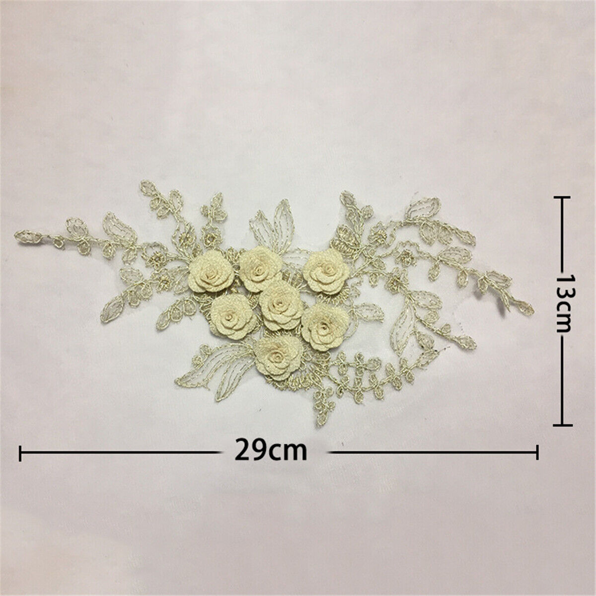 Lace Embroidered Flower Neckline Collar Trim Patch Wedding DIY Sewing Applique