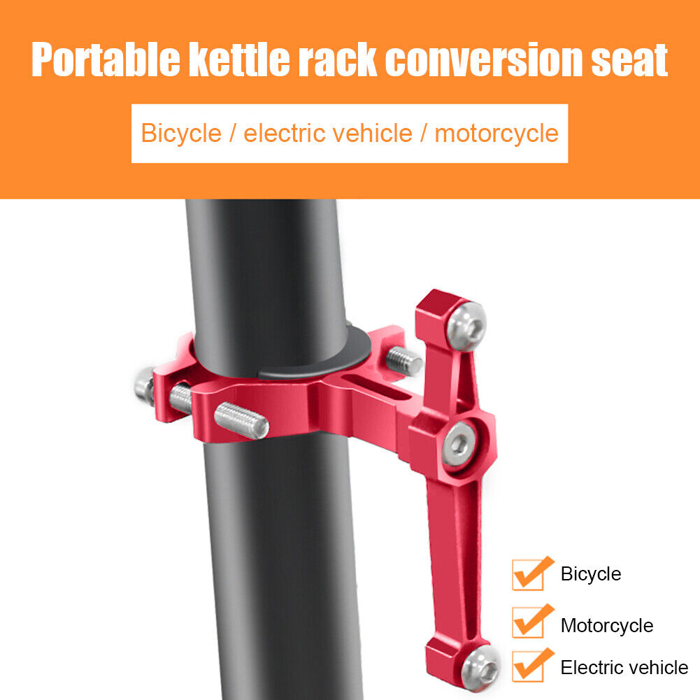 Bottle Cage Adapter MTB Bike Handlebar Water Bottle Holder Seat (Red)