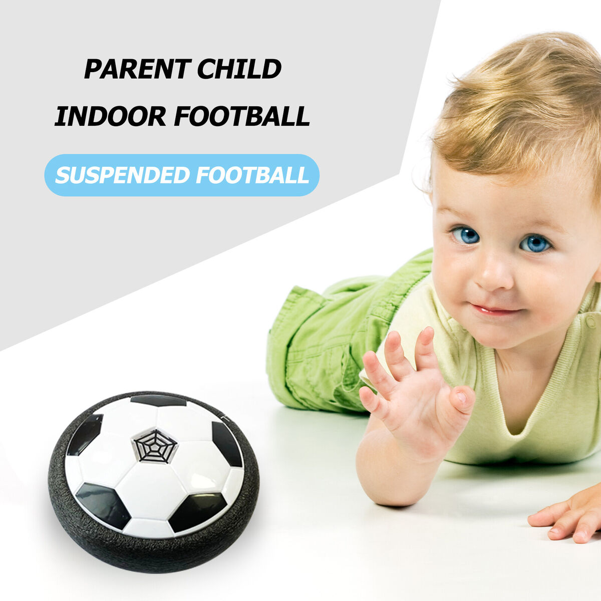 LED Music Kids Hover Soccer Ball, Battery Operated Air Floating Disc (18cm)