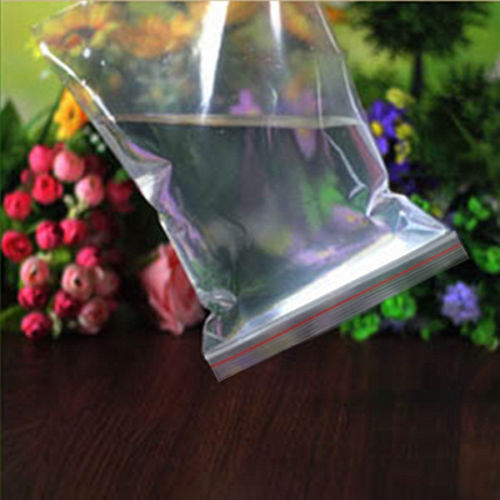 100 Small Clear Bags Plastic Poly Baggy Grip Self Seal Resealable Zip Lock