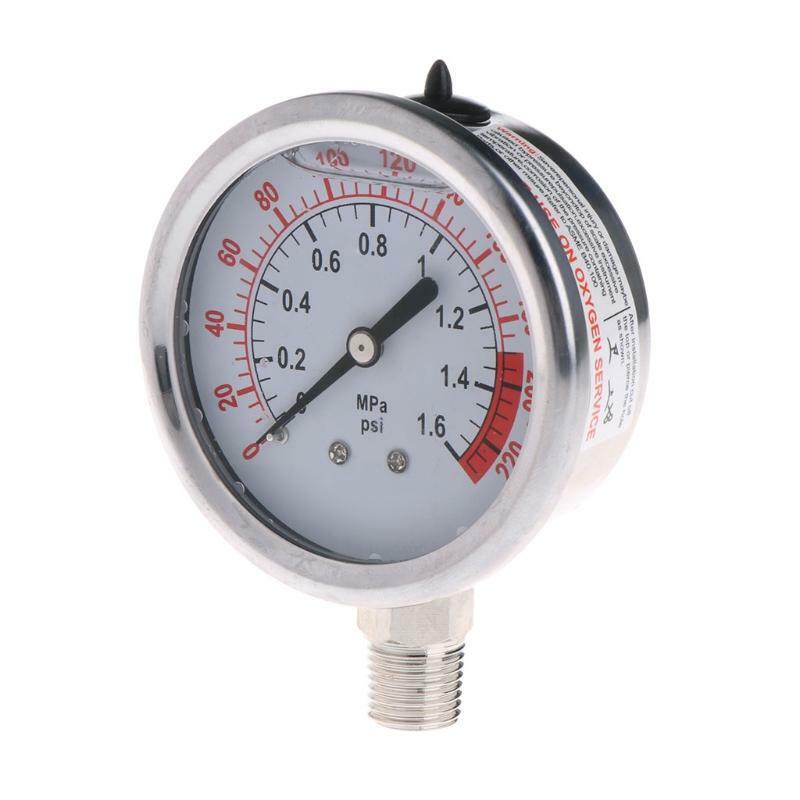 2in1 Water Purifier Tap Pipes Pressure Gauge Test Meter 0-1.6MPA Anti-vibration