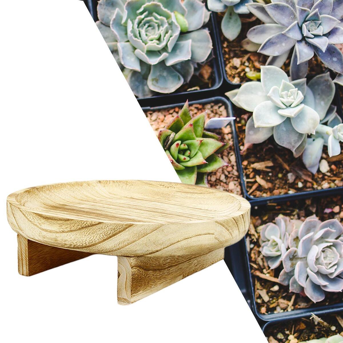 2x Wooden Plant Pot Riser for Porch Backyard Indoor Outdoor Flower Plant