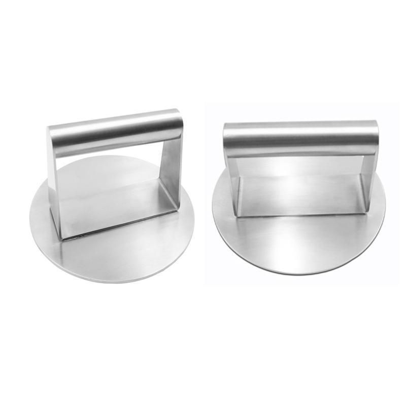 Stainless Steel Burger Smasher Heavy-Duty Round Bacon Grill Burger Press