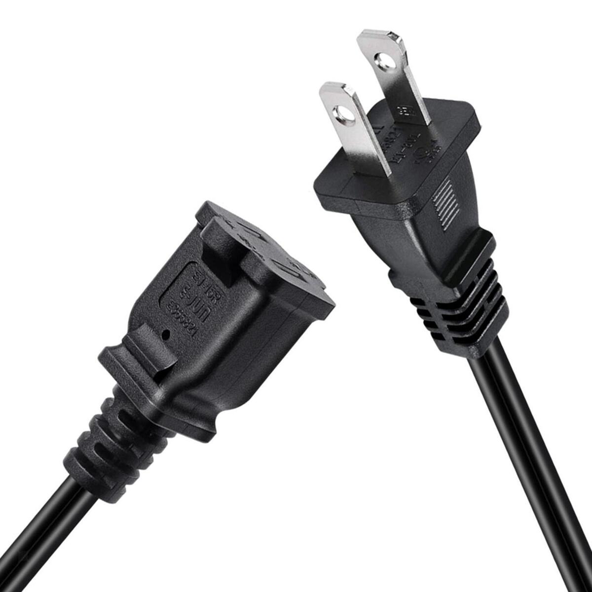 US 2 Prong Polarized Male to Female Extension Cord 2 Outlet 13A/125V 32cm
