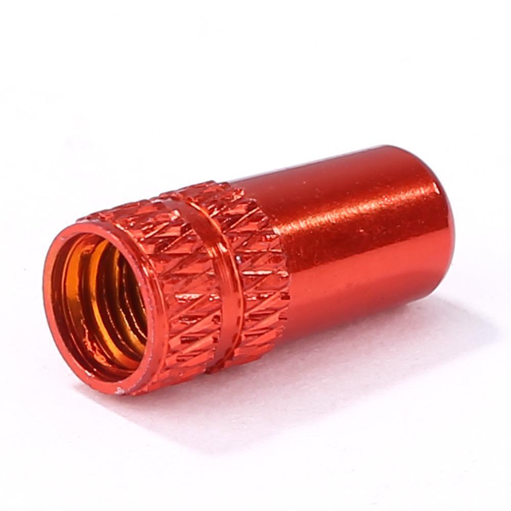 Aluminum Alloy Bicycle Tire Gas Nozzle Valve Cap Cycling Dust Cover (Red)