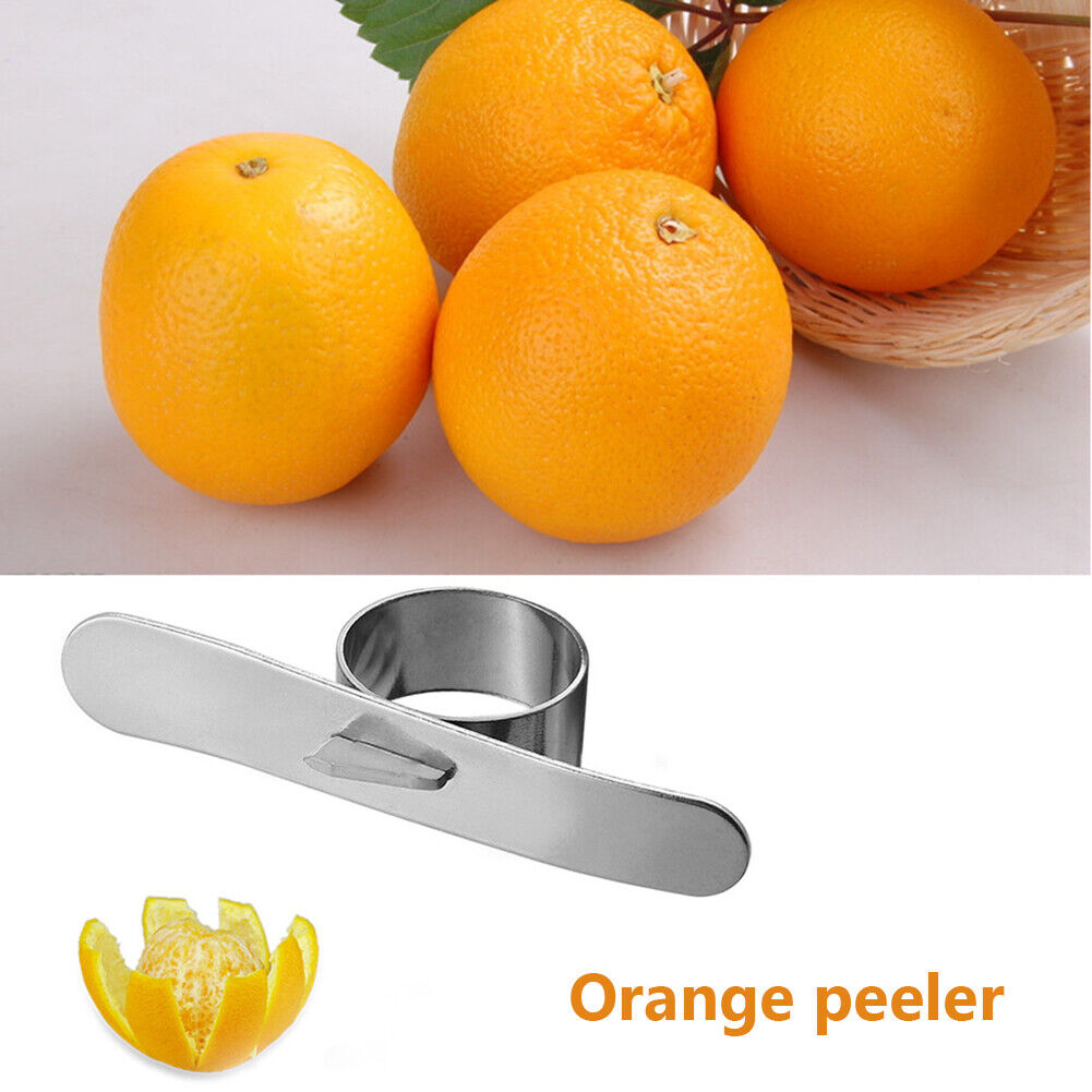 2pcs Portable Orange Peeler Easy Open Stainless Steel Lemon Skin Remover