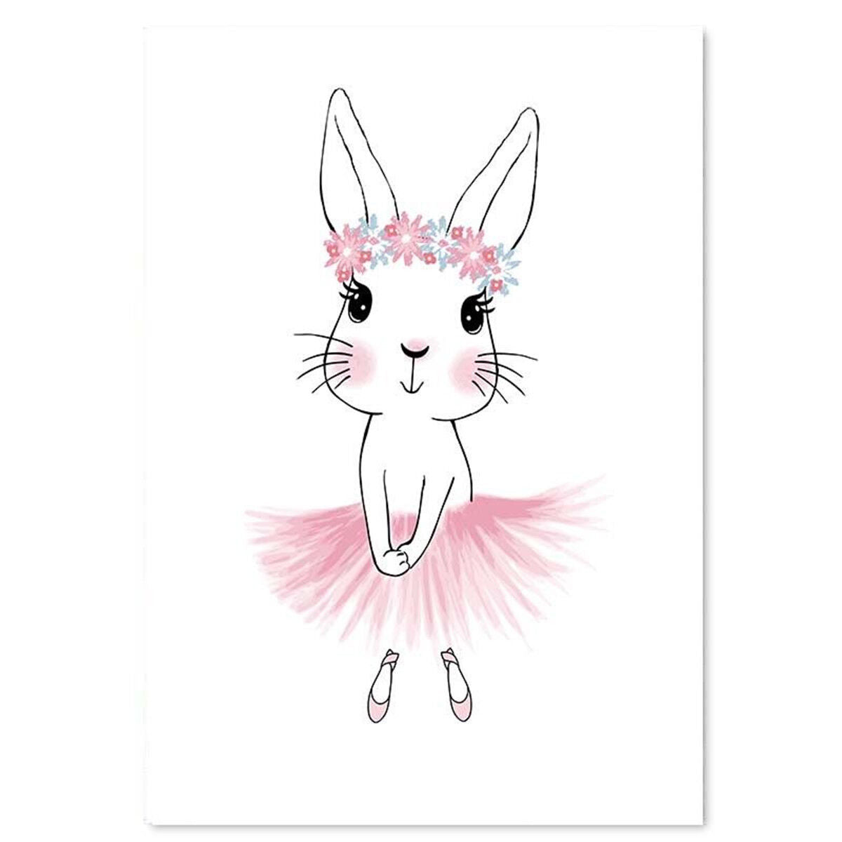 Cartoon Rabbit Canvas Wall Painting Poster Nursery Art Print Kid Bedroom Decor