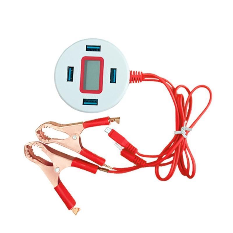 DC Converter with Battery Clip Vehicle USB Power Adapter for Mobilephone Tablet