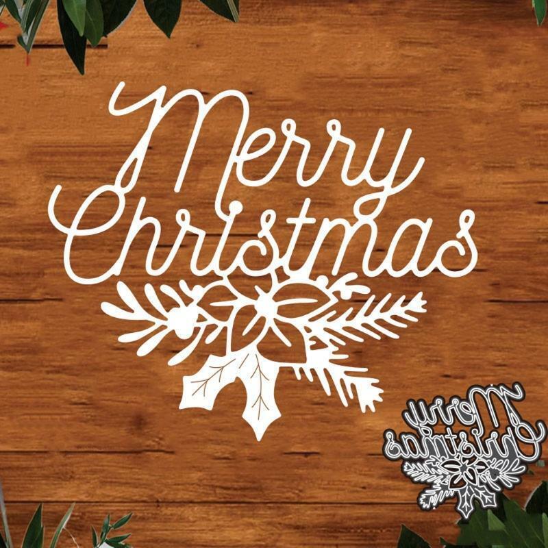 Merry Christmas Flower Metal Cutting Dies Stencil DIY Scrapbook Album Paper Card
