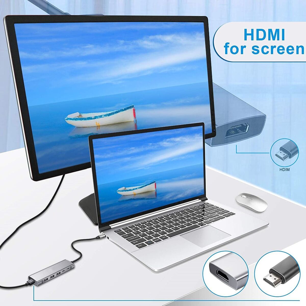 Expander Audio VGA USB3.0 4K HDMI 9 in 1 Adapter USB Type C Hub PD Charging