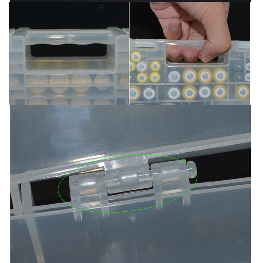 Clear Plastic Battery Storage Case Box Durable for 12x AA & 14xAAA Batteries