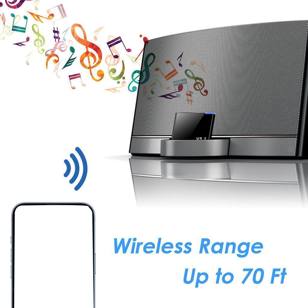 Audio Receiver Wireless Stereo for iPod  Dock Speaker Black
