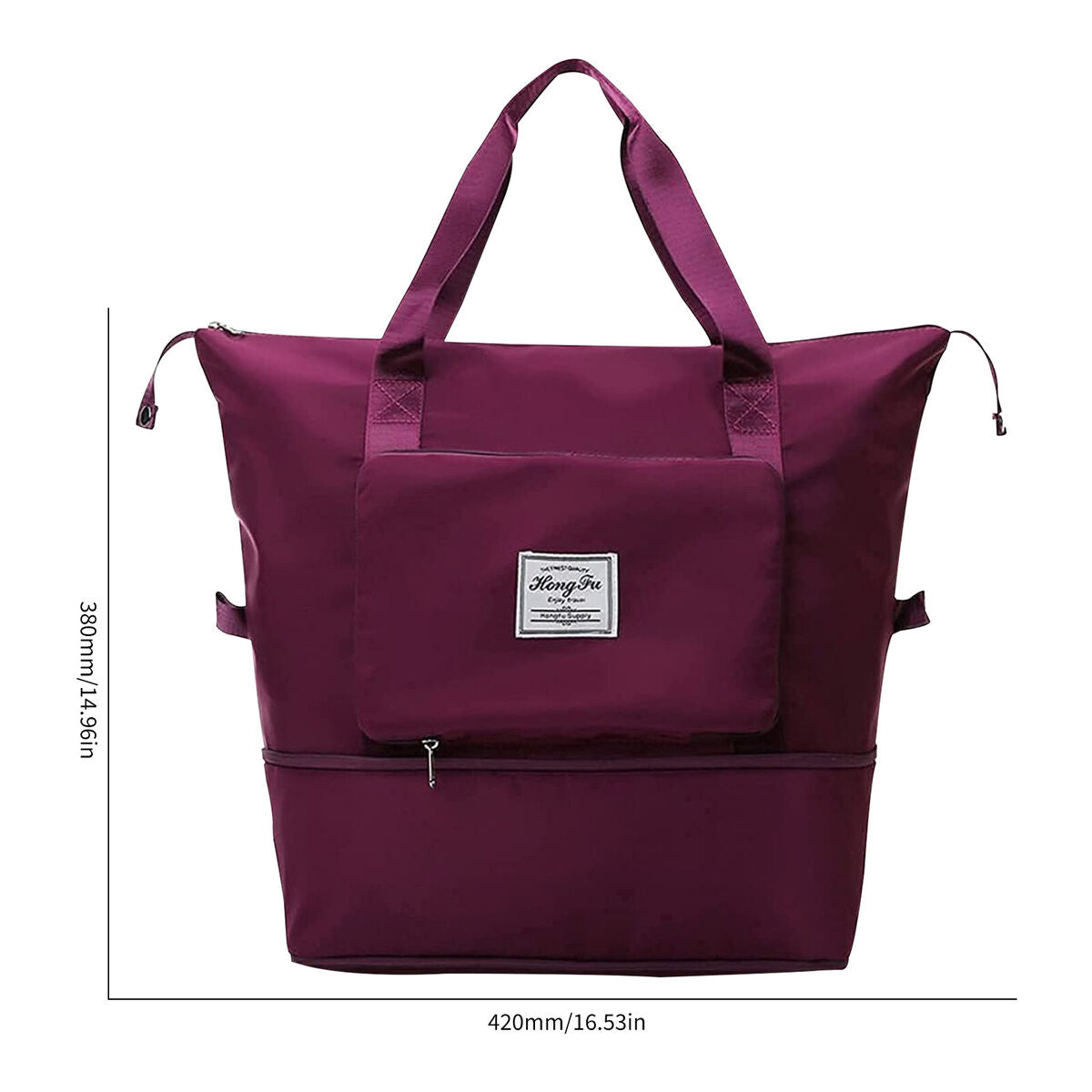 Travel Bag Large Capacity Folding Sports Bag Waterproof Women Bag (Red)
