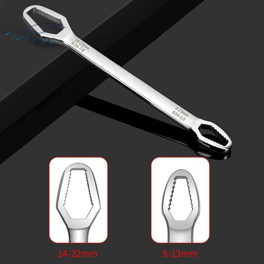 Multi-purpose 8-22mm Double-Head Self-Tightening Adjustable Torx / Rachet Wrench