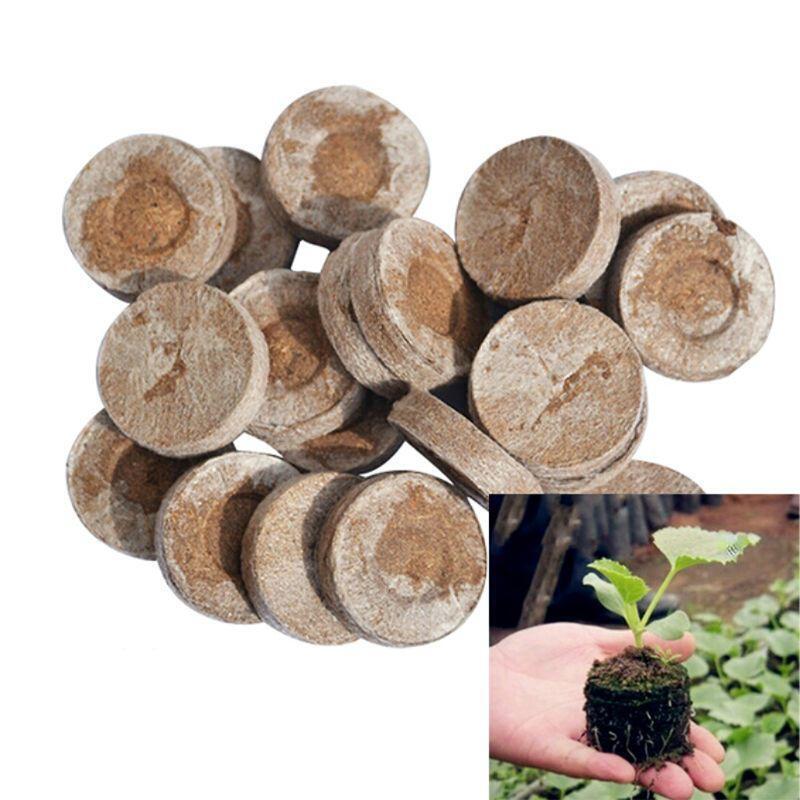 100pcs 30mm Peat Pellets Seeds Starting  Peat Pellet Helps to Avoid Root Shock