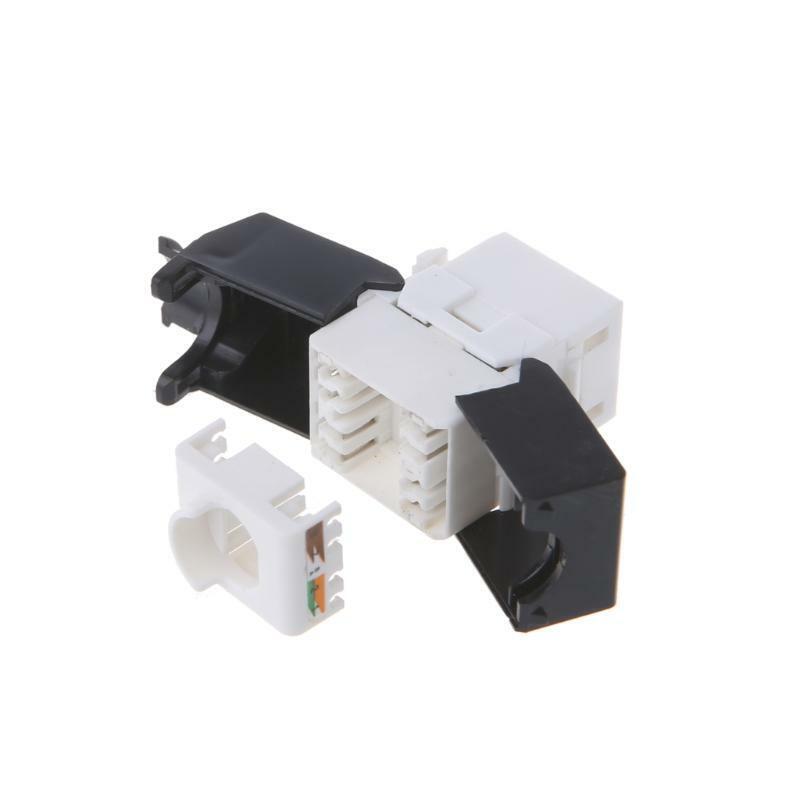 10pcs Gigabit RJ45 CAT6 Keystone Jacks Modules Tool-free Connection Cable adapte