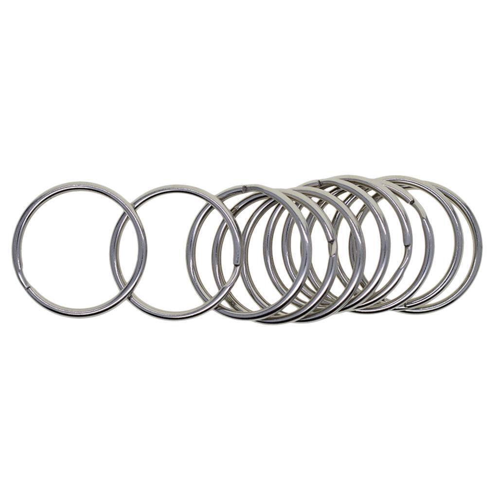 10pcs Stainless steel Key Rings Auto Lock Ring Hoop Jewelry Connector 35mm