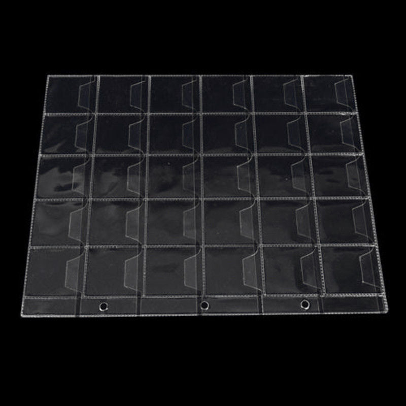 5X 30 Pockets Album Pages Holders Folder For Classic Coin Storage Collection