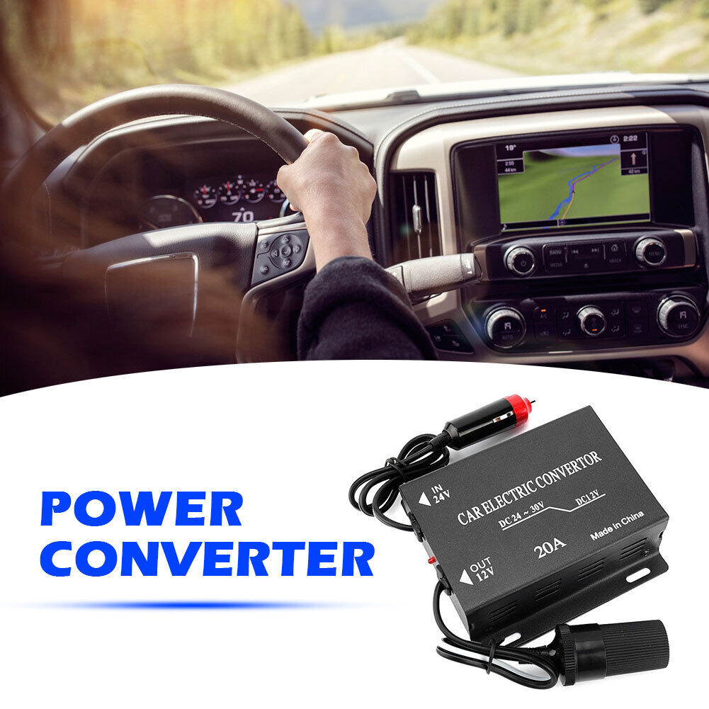 Truck 24V DC to Car 12V DC 20A Cigarette Lighter Step Down Buck Converter