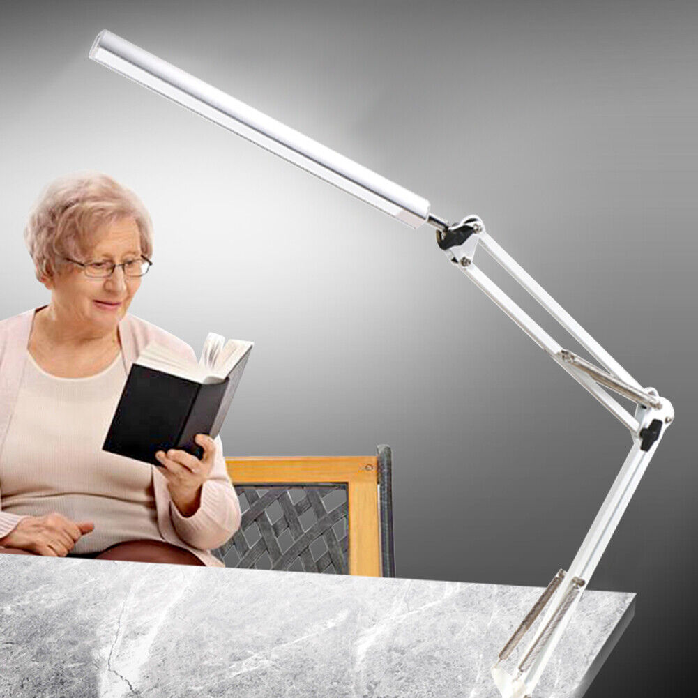 LED Folding Long Arm Eye Protection Reading Study Desk Light (12W White)