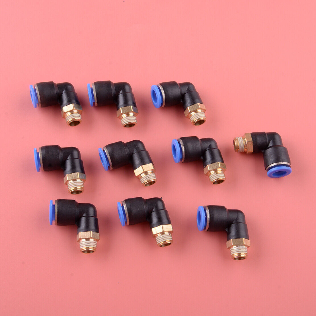 10pcs Air Push In Fitting Pneumatic Male Elbow Connector Tube OD 5/16" x 1/8