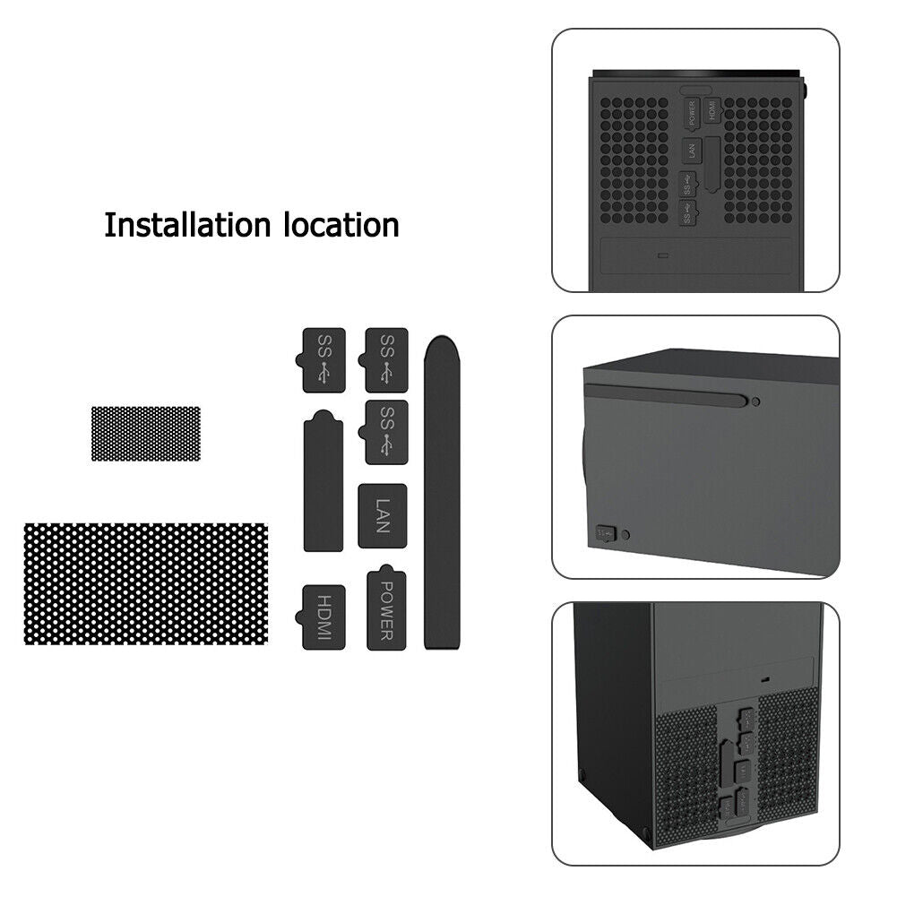 Gaming Console Cover Net Silicone Plugs for Xbox Series X Dustproof Suit