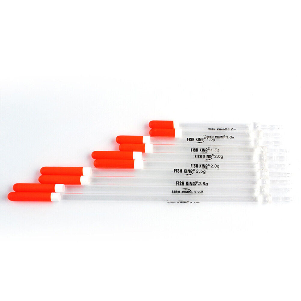 10pcs/Set Transparent Fishing Floats Plastic Hollow Stick Buoy Tube Waggler