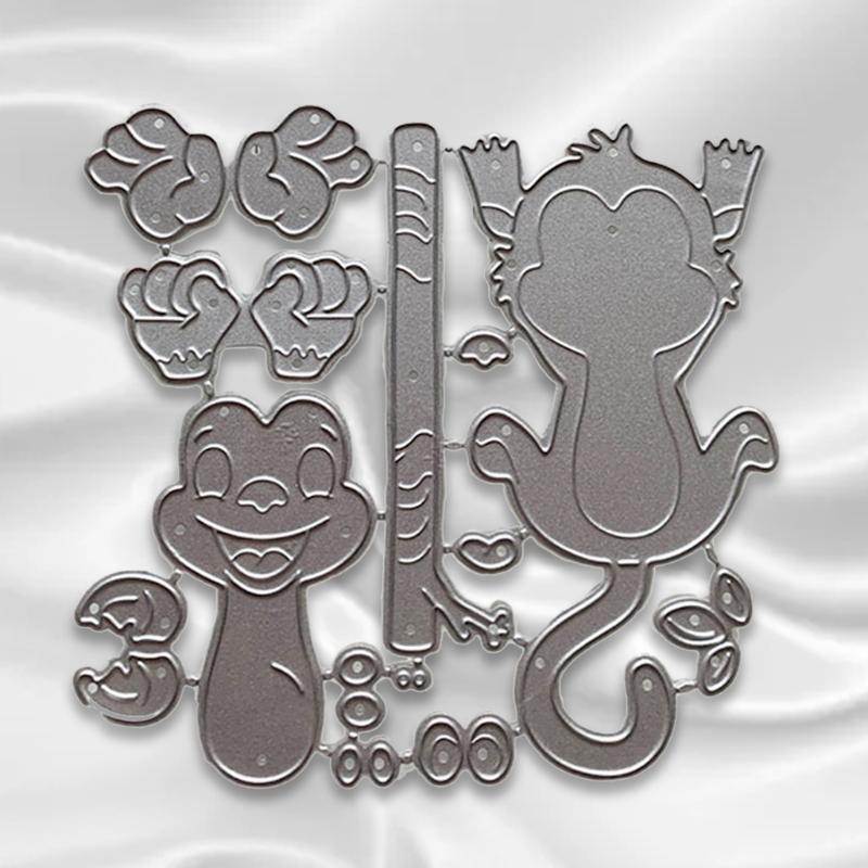 Cute Monkey Clear Stamps Carbon Steel Printing Cutting Die Mould