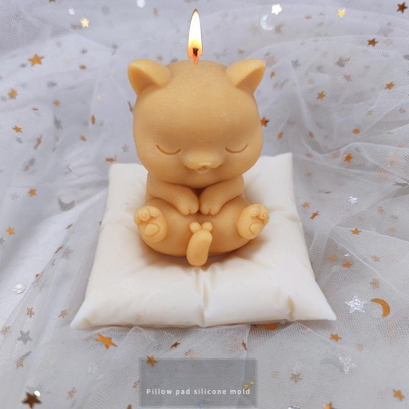 DIY Silicone Candle Holder Mold Handmade Pillow Candlestick Mold for Diy Crafts