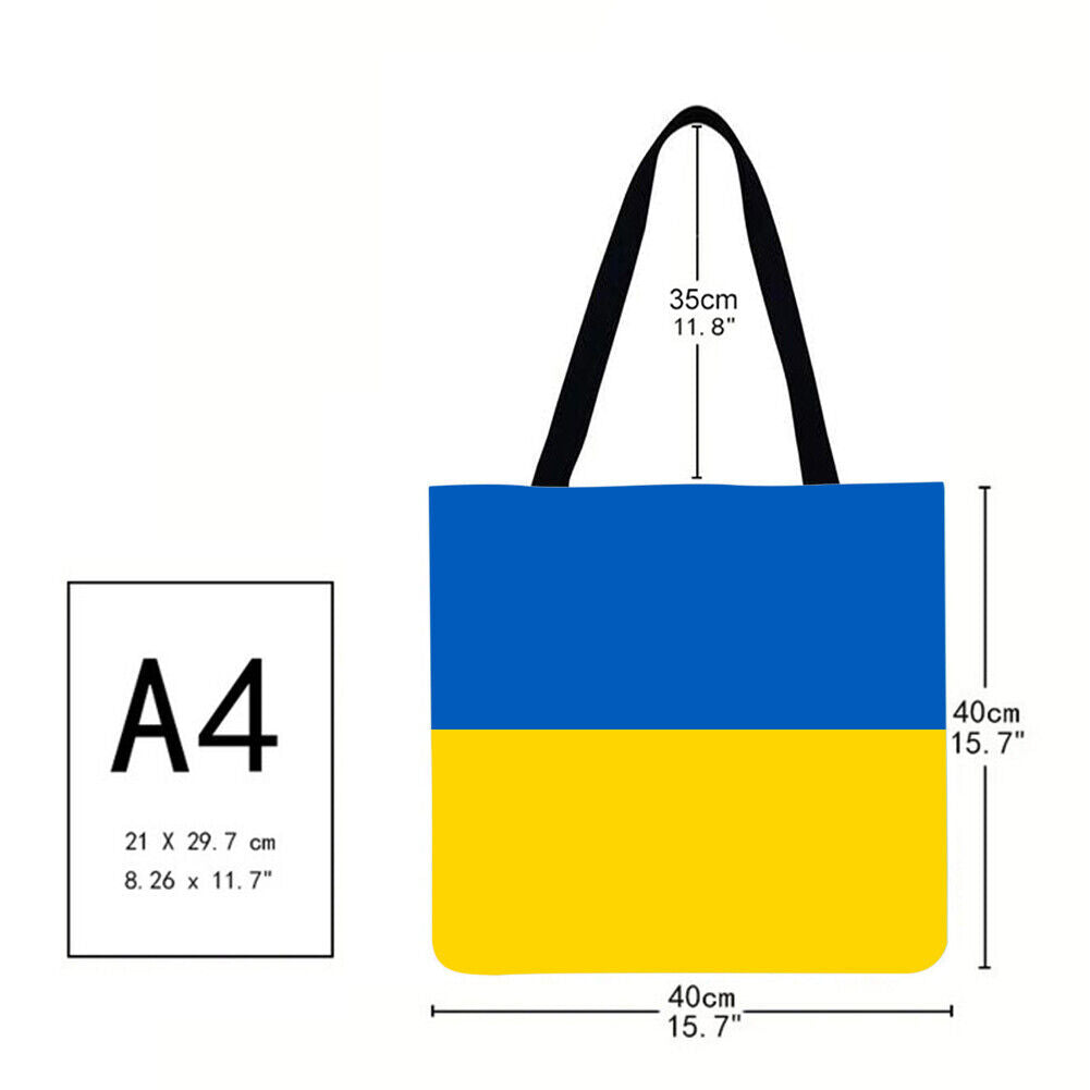 Ukrainian Flag Printed Shoulder Shopping Bag Casual Large Tote Handbag